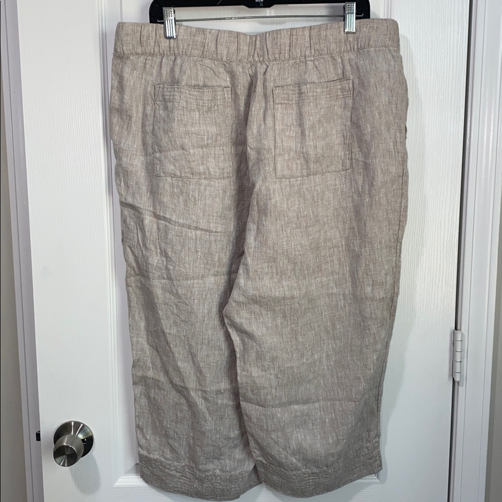Pure Jill Cropped Linen Minimalist Boho Culottes - Picture 6 of 9